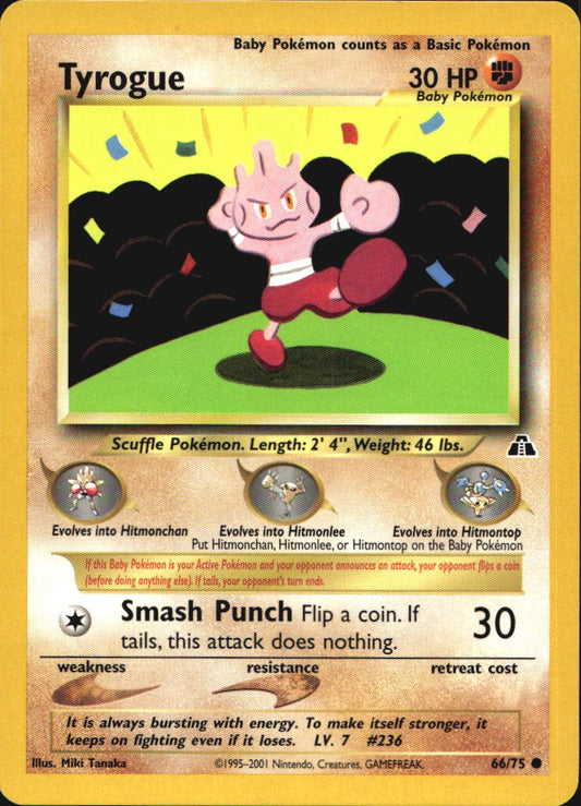 Tyrogue 66/75 Common Neo Discovery Pokemon Near Mint