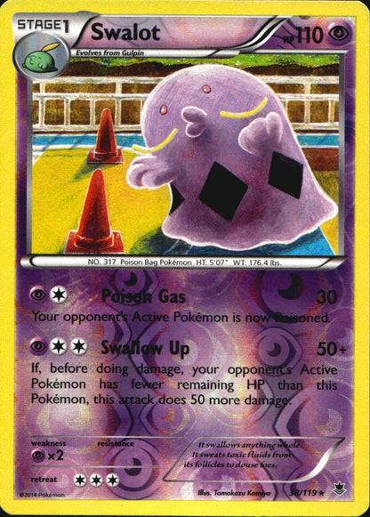 Swalot 38/119 Rare Phantom Forces Pokemon Reverse Holo Near Mint
