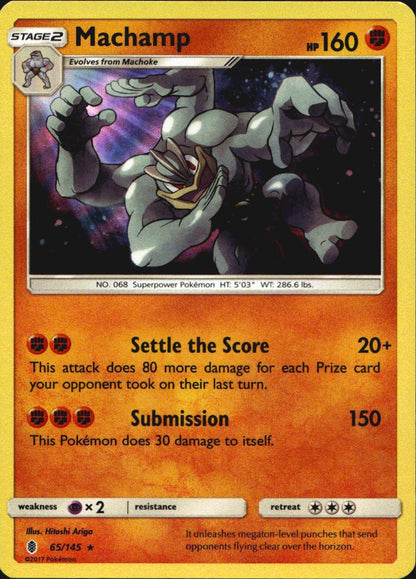 Machamp 65/145 Holo Rare Guardians Rising Pokemon Near Mint