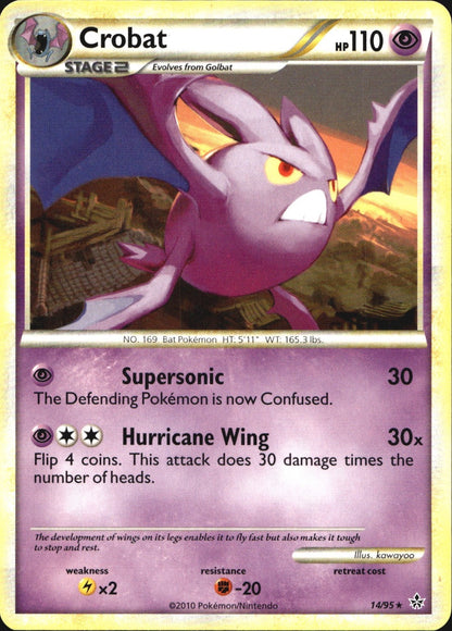 Crobat 14/95 Rare HGSS Unleashed Pokemon Near Mint