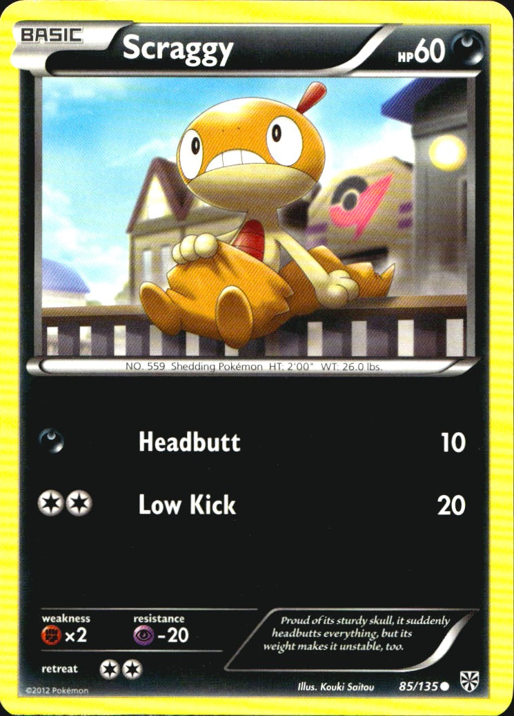 Scraggy 85/135 Common Plasma Storm Pokemon Near Mint