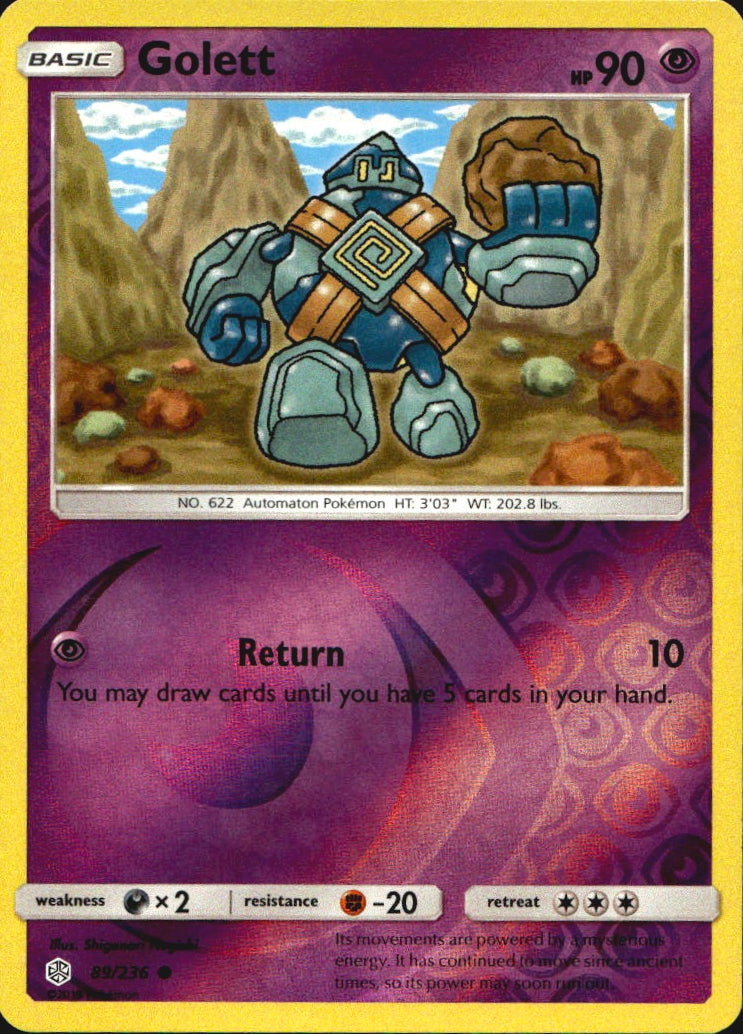 Golett 89/236 Common Cosmic Eclipse Pokemon Near Mint