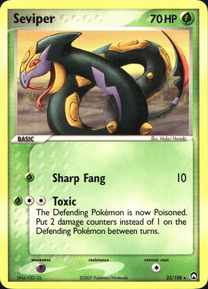 Seviper 23/108 Rare Power Keepers Pokemon Near Mint