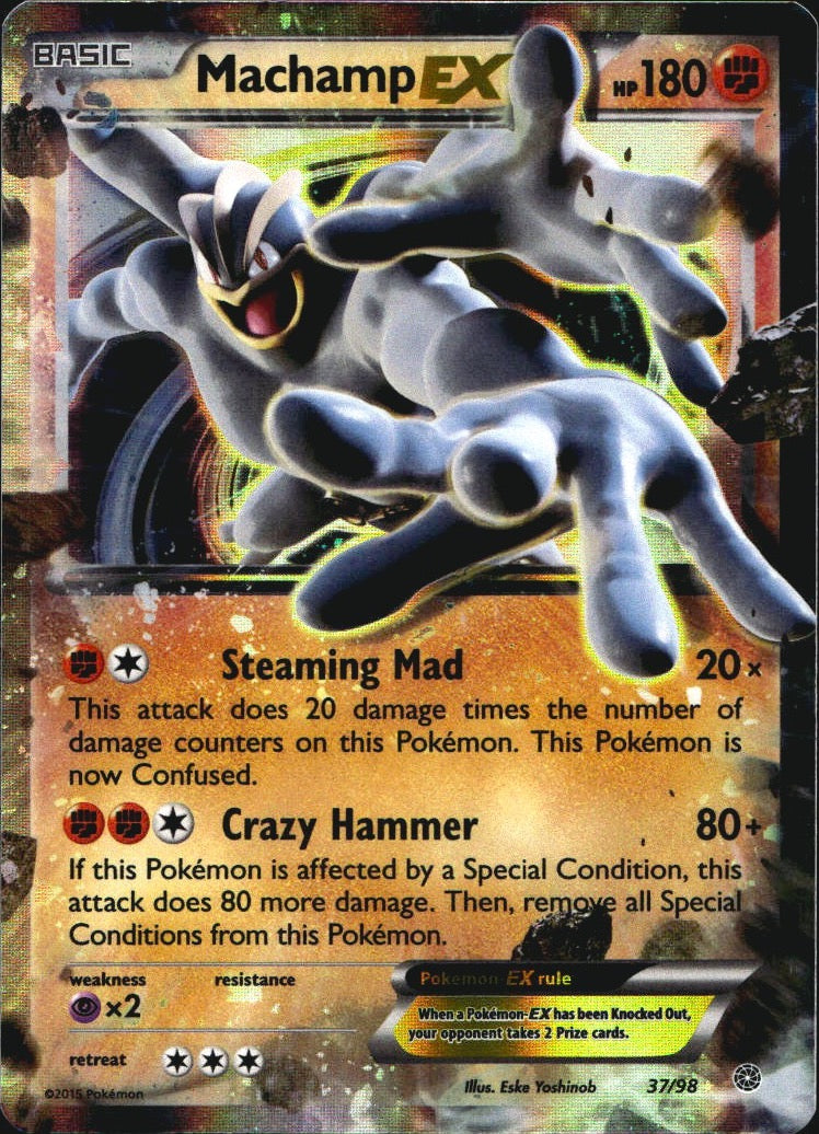 Machamp EX 37/98 Holo Rare EX Ancient Origins Pokemon Near Mint