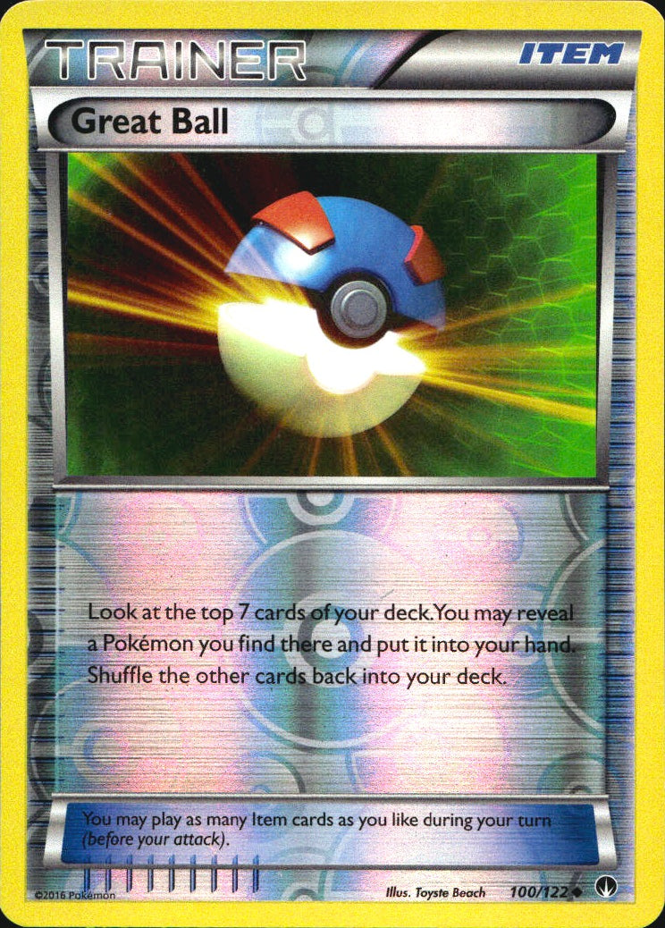 Great Ball 100/122 Uncommon BREAKpoint Pokemon Reverse Holo Near Mint