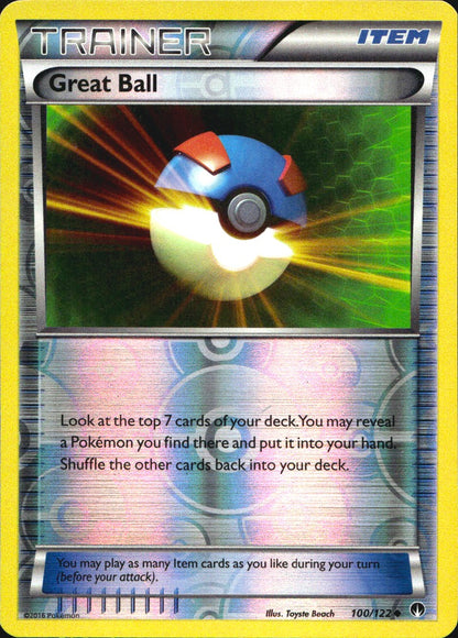 Great Ball 100/122 Uncommon BREAKpoint Pokemon Reverse Holo Near Mint