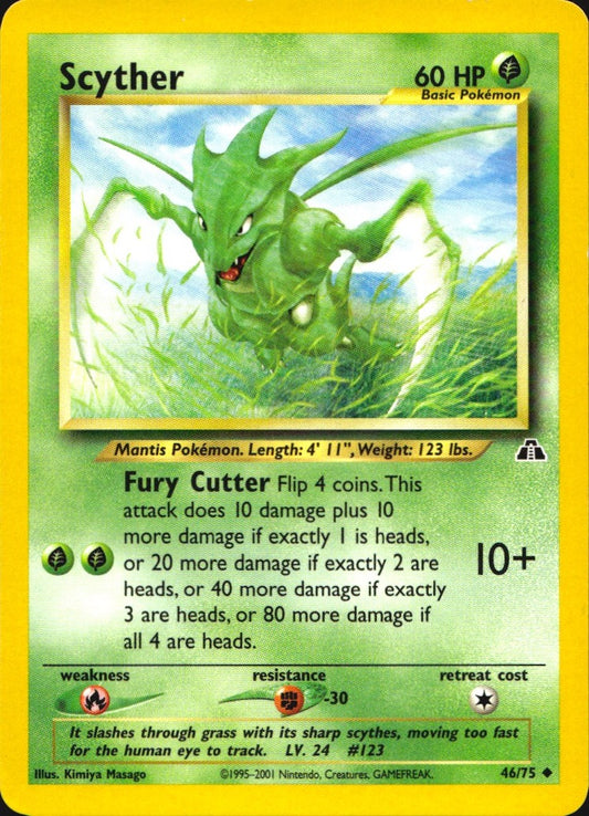 Scyther 46/75 Uncommon Neo Discovery Pokemon Near Mint