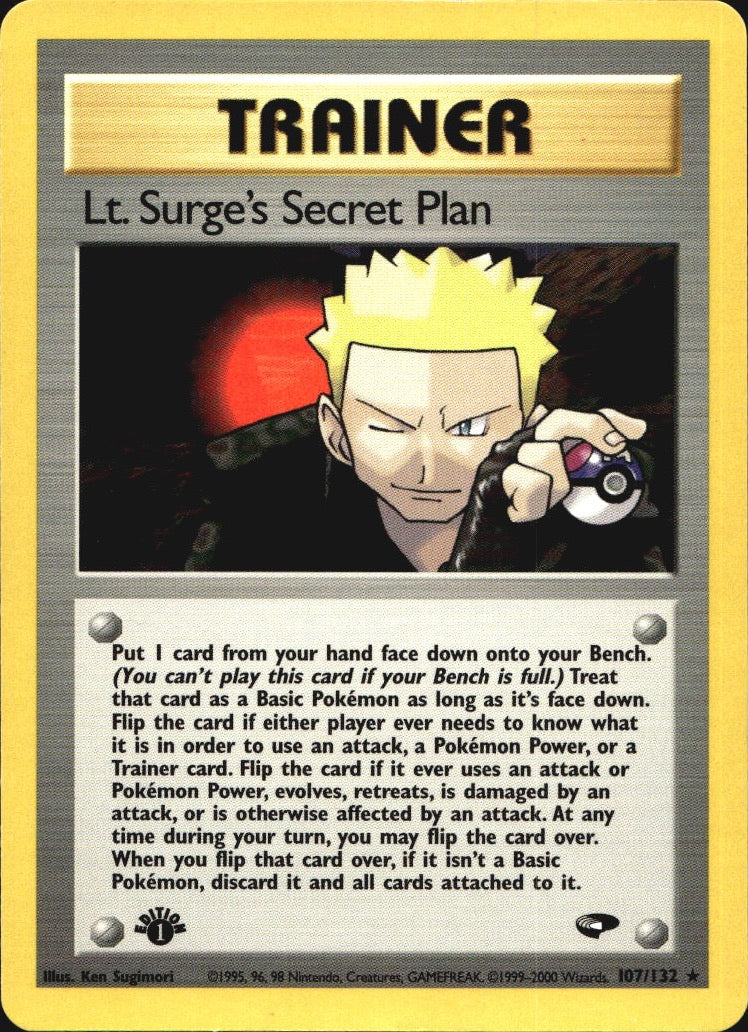 Lt. Surge's Secret Plan 107/132 Rare Gym Challenge Pokemon 1st Edition Near Mint