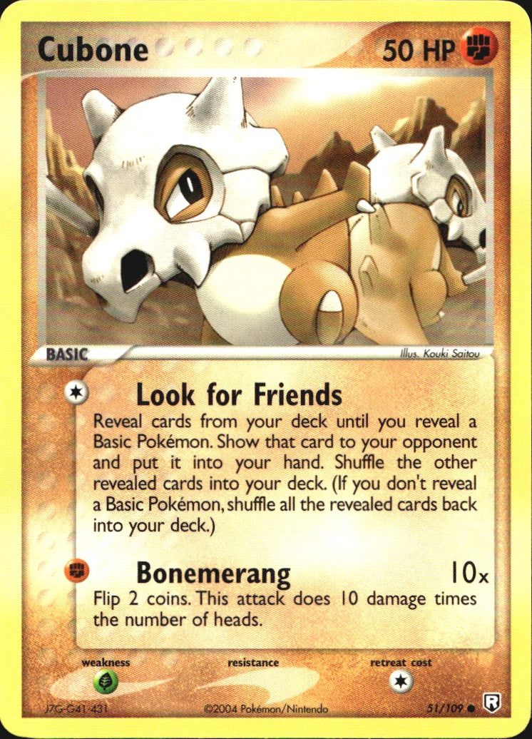 Cubone 51/109 Common Team Rocket Returns Pokemon Near Mint