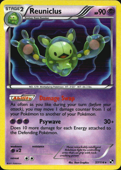 Reuniclus 57/114 Holo Rare Black & White Pokemon Near Mint