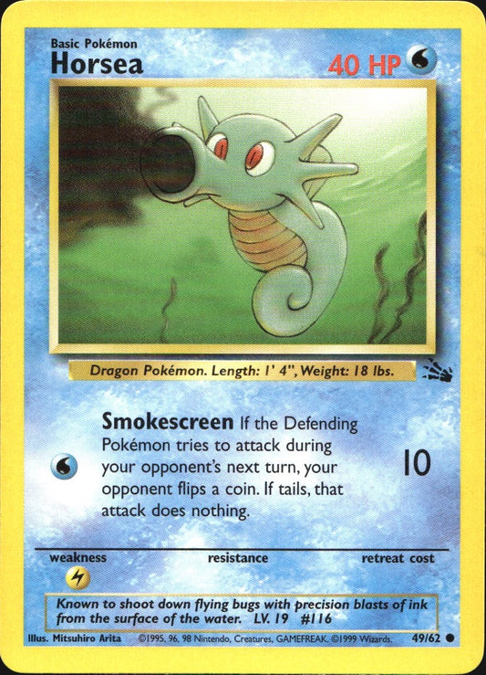 Horsea 49/62 Common Fossil Pokemon Near Mint