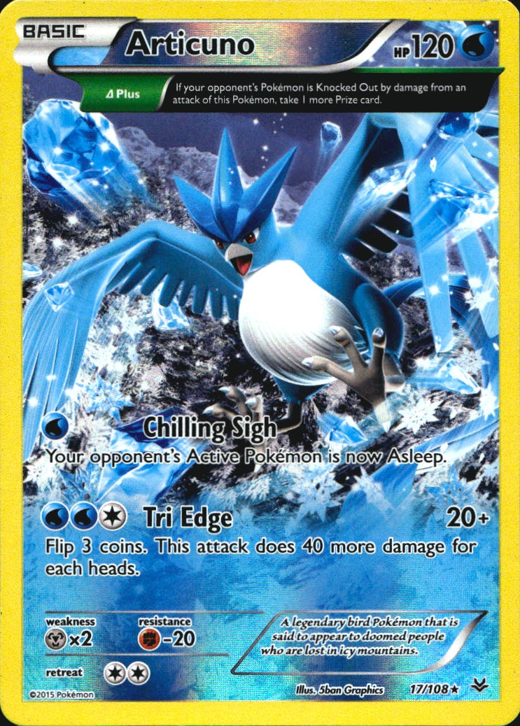 Articuno 17/108 Rare Roaring Skies Pokemon Reverse Holo Near Mint