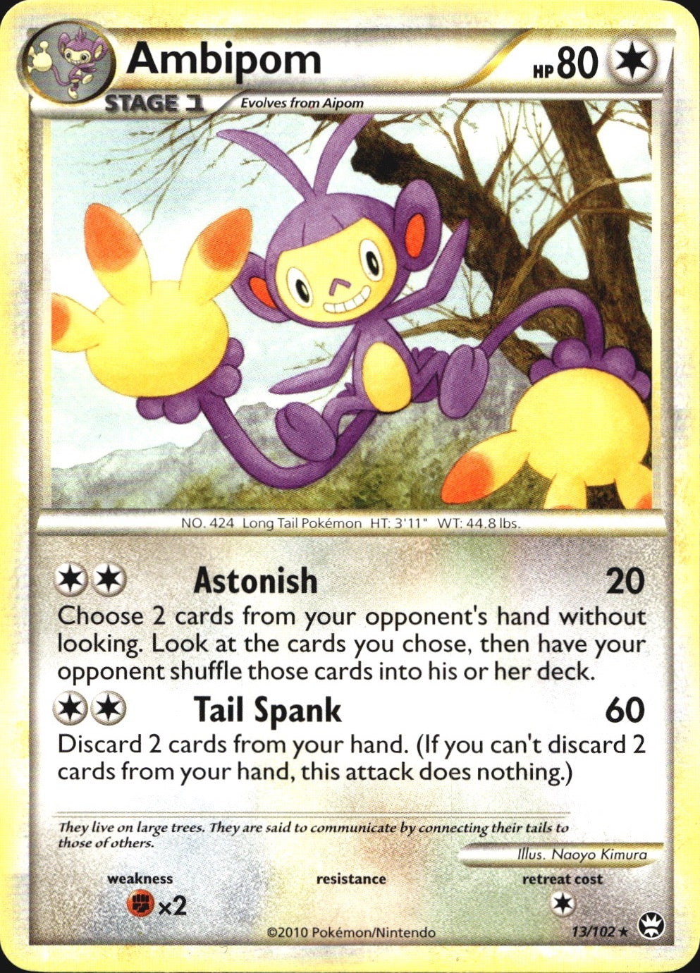 Ambipom 13/102 Rare HGSS Triumphant Pokemon Near Mint