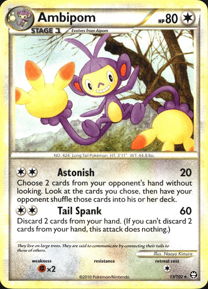 Ambipom 13/102 Rare HGSS Triumphant Pokemon Near Mint