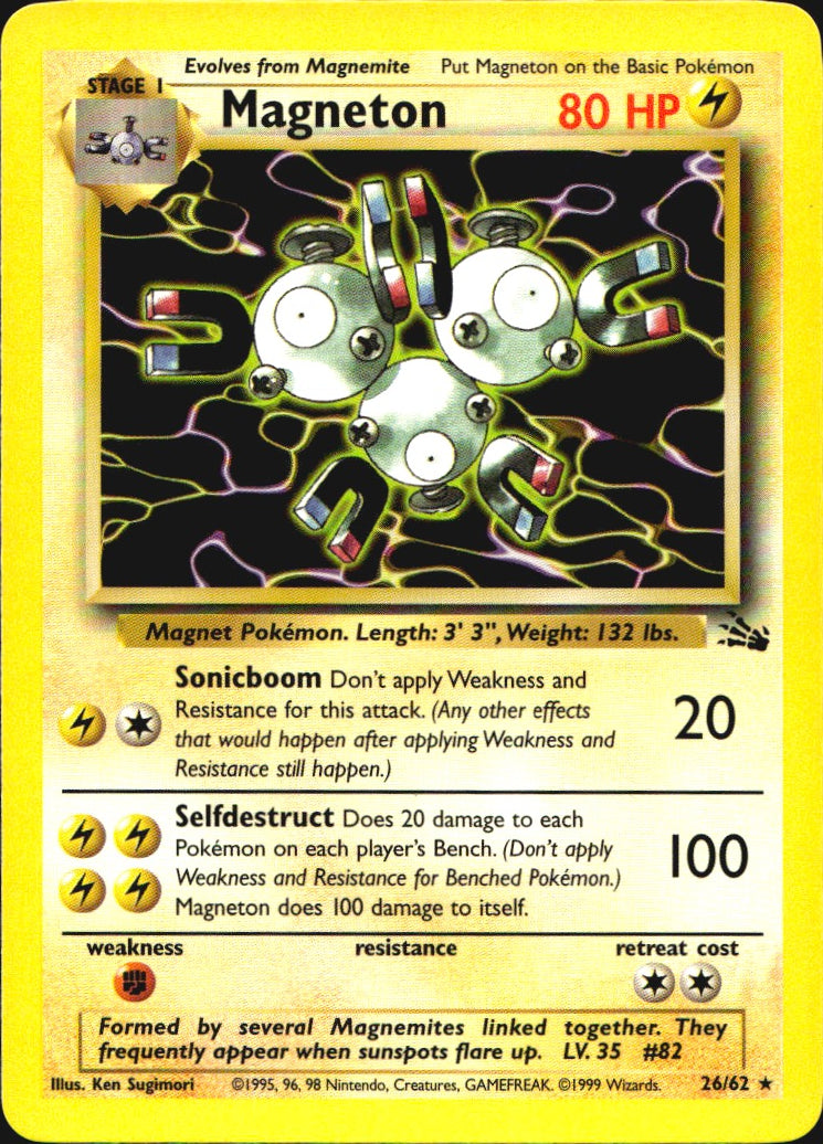 Magneton 26/62 Rare Fossil Pokemon Near Mint