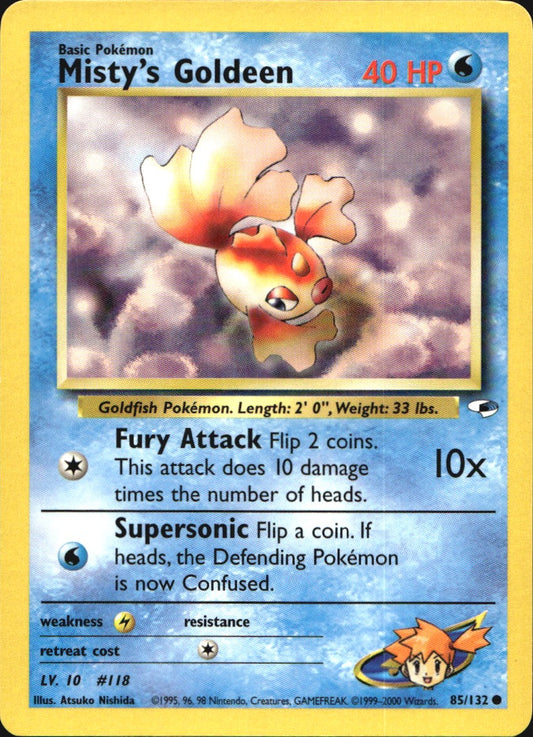 Misty's Goldeen 85/132 Common Gym Heroes Pokemon Near Mint