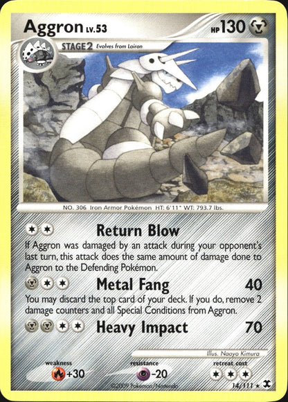 Aggron 14/111 Rare Rising Rivals Pokemon Near Mint