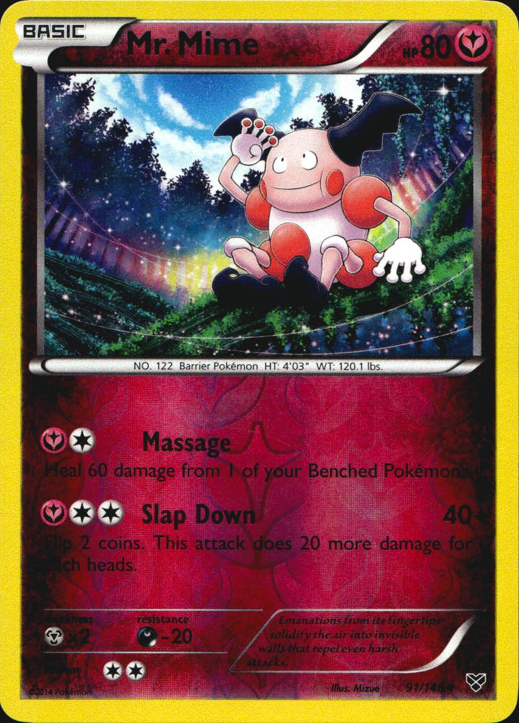 Mr. Mime 91/146 Uncommon XY Pokemon Reverse Holo Near Mint
