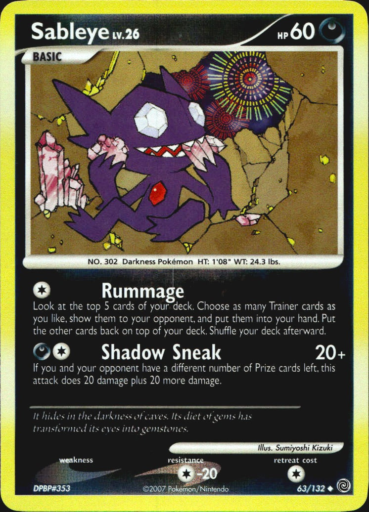 Sableye 63/132 Uncommon Secret Wonders Pokemon Reverse Holo Near Mint