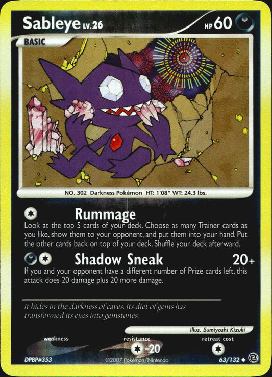 Sableye 63/132 Uncommon Secret Wonders Pokemon Reverse Holo Near Mint