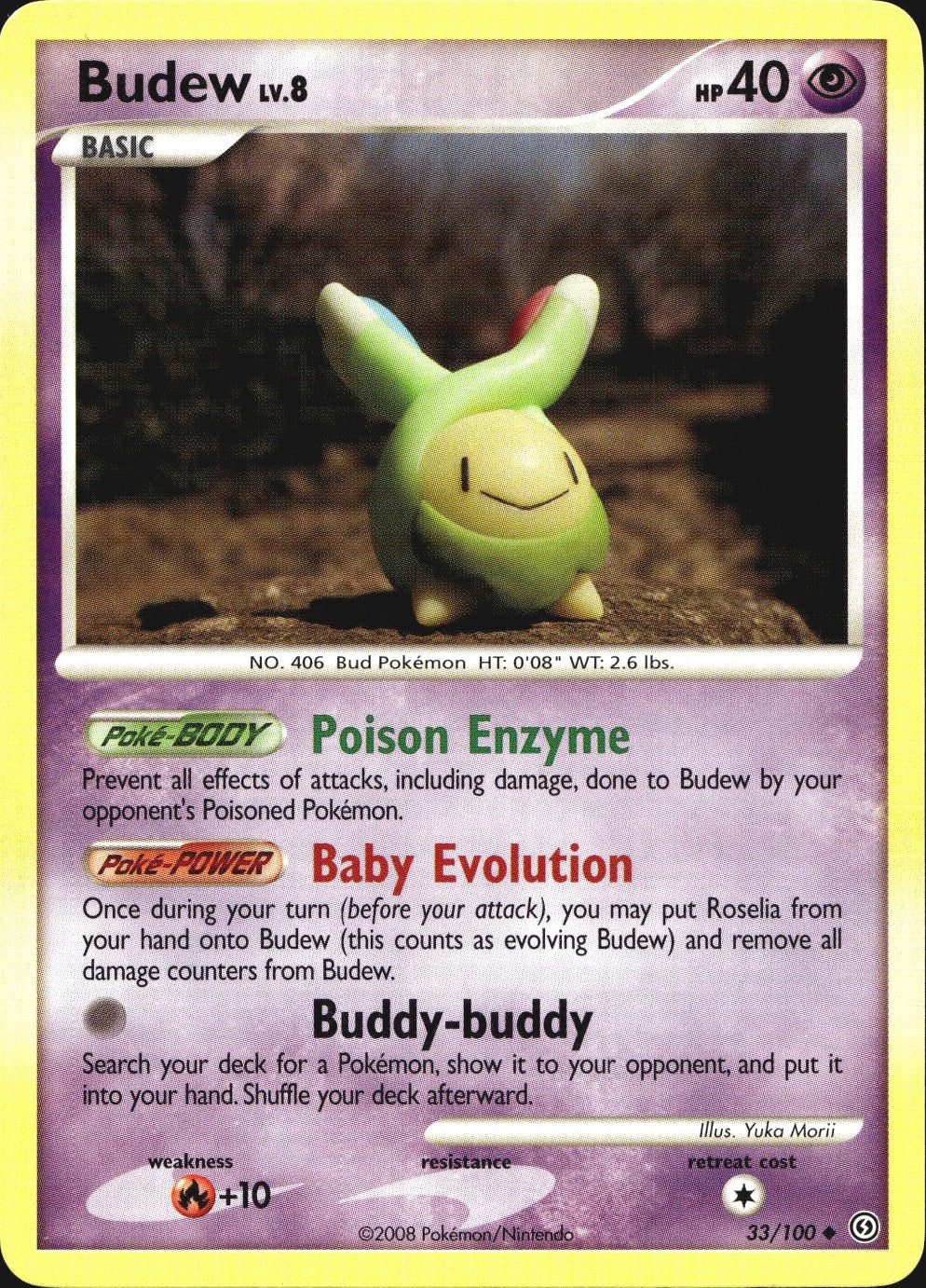 Budew 33/100 Uncommon Stormfront Pokemon Near Mint