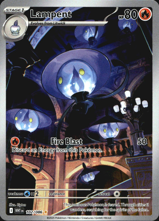 Lampent 102/086 Illustration Rare White Flare Pokemon Near Mint
