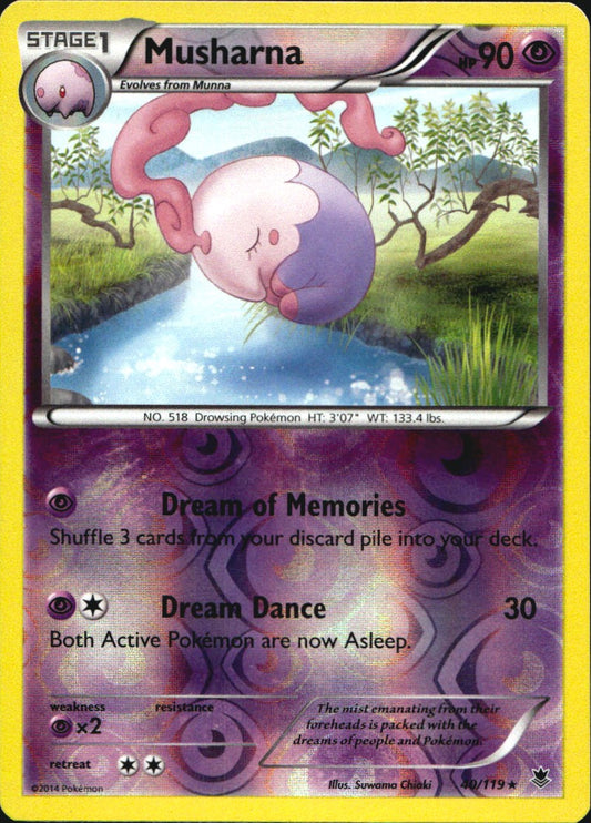 Musharna 40/119 Rare Phantom Forces Pokemon Reverse Holo Near Mint