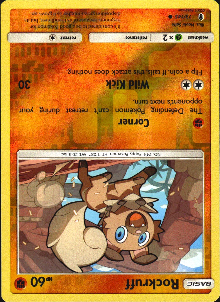 Rockruff 73/145 Common Guardians Rising Pokemon Reverse Holo Near Mint