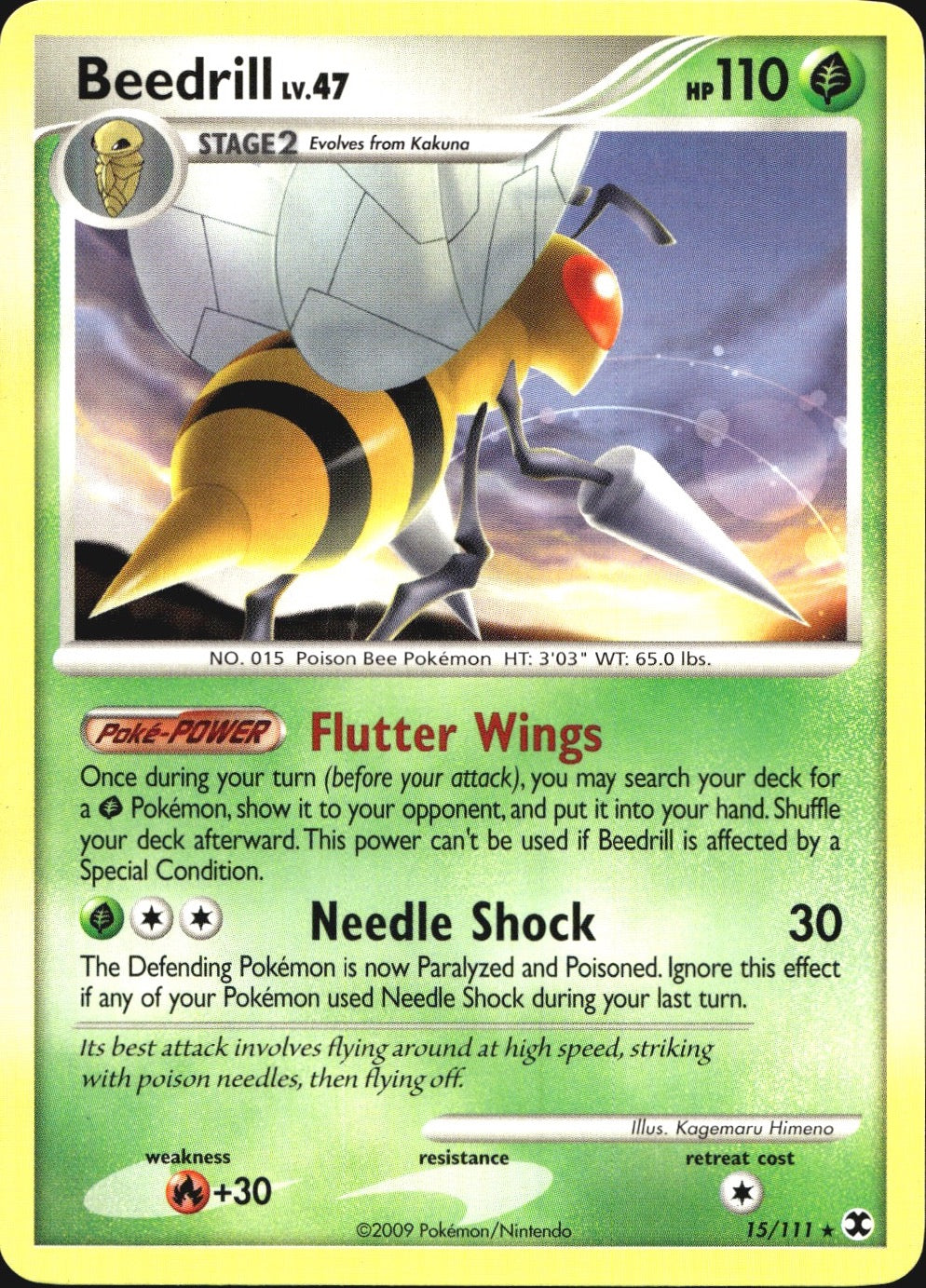 Beedrill 15/111 Rare Rising Rivals Pokemon Near Mint