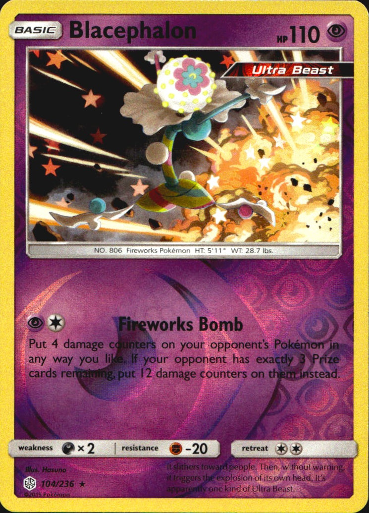 Blacephalon 104/236 Holo Rare Cosmic Eclipse Pokemon Near Mint