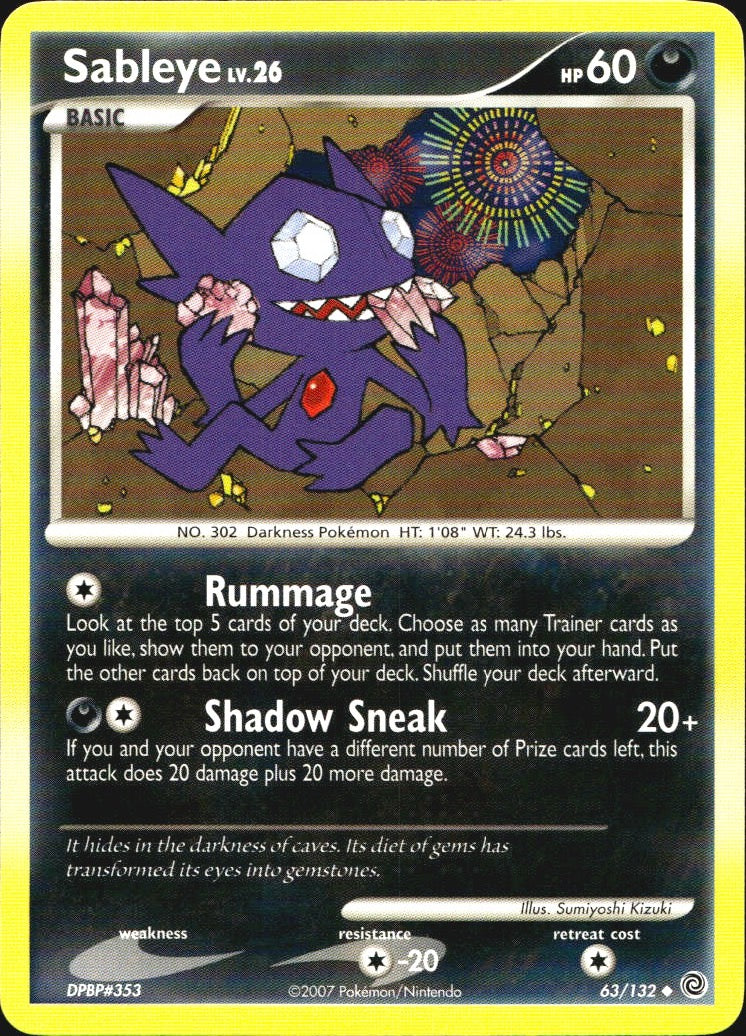 Sableye 63/132 Uncommon Secret Wonders Pokemon Near Mint