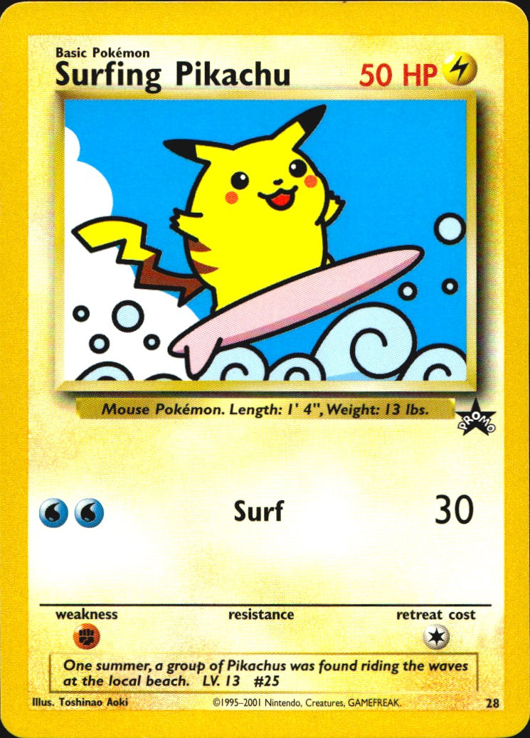 Surfing Pikachu 28 Promo Wizards Black Star Promos Pokemon Near Mint