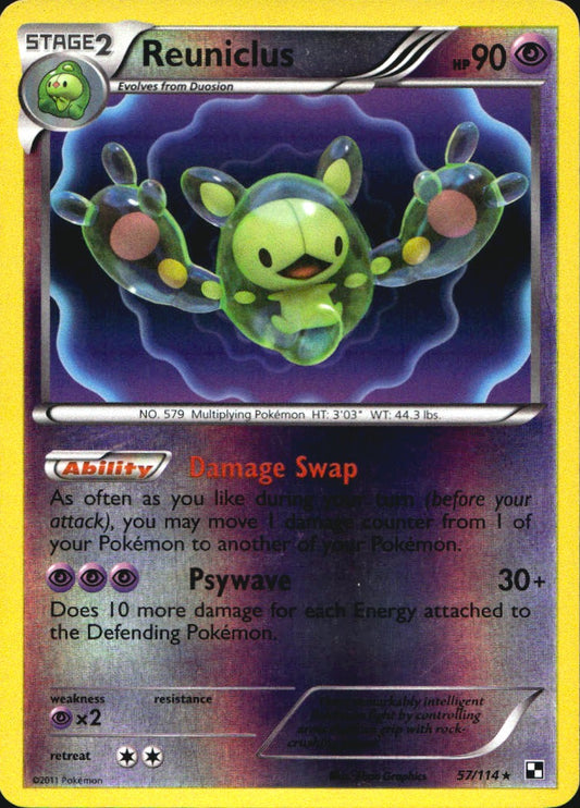 Reuniclus 57/114 Holo Rare Black & White Pokemon Reverse Holo Near Mint