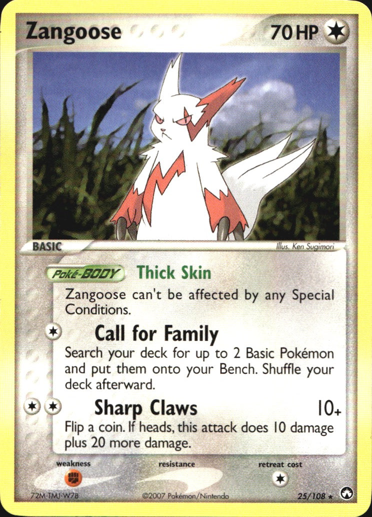 Zangoose 25/108 Rare Power Keepers Pokemon Near Mint