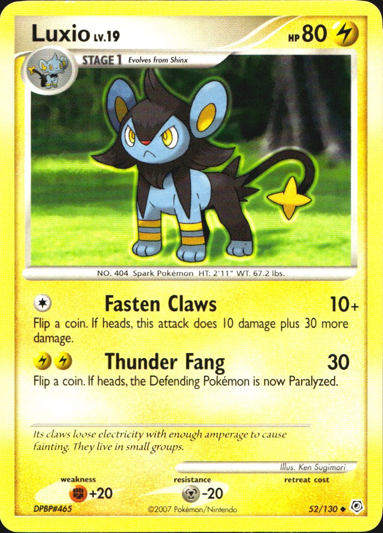 Luxio 52/130 Uncommon Diamond & Pearl Pokemon Near Mint