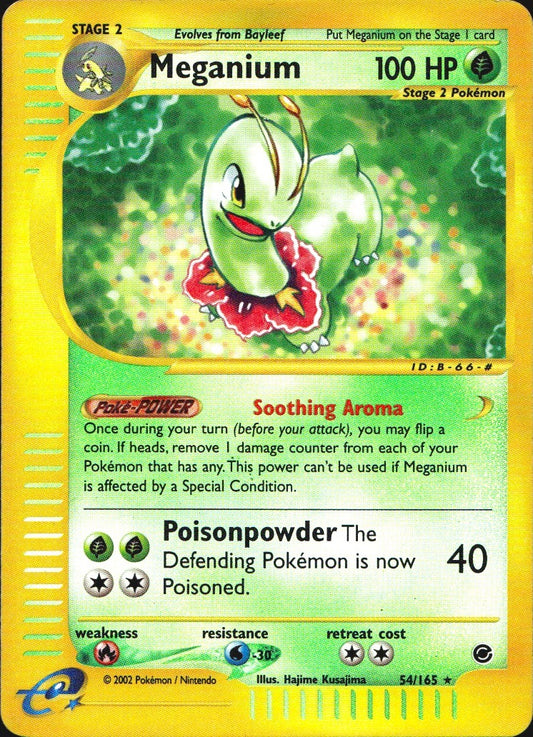 Meganium 54/165 Rare Expedition Base Set Pokemon Reverse Holo Near Mint