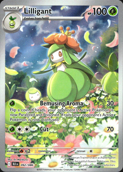 Lilligant 092/086 Illustration Rare Black Bolt Pokemon Near Mint