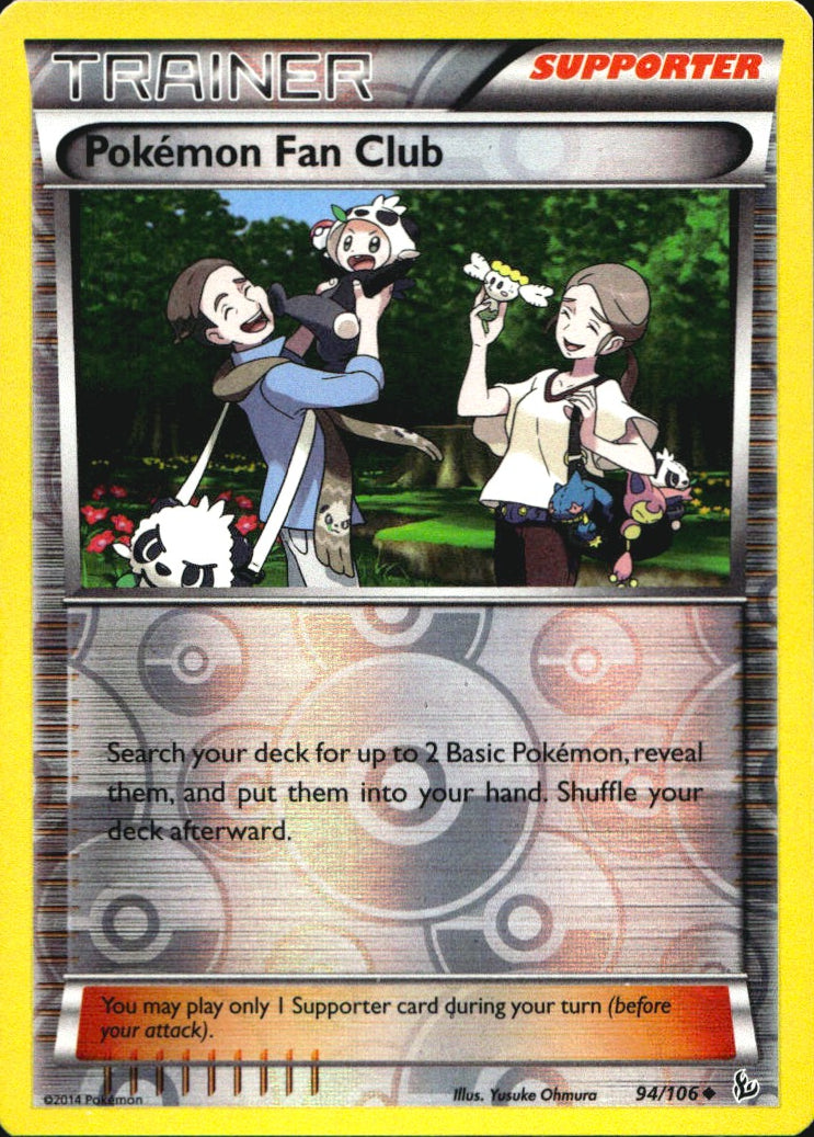 Pokemon Fan Club 94/106 Uncommon Flashfire Pokemon Reverse Holo Near Mint