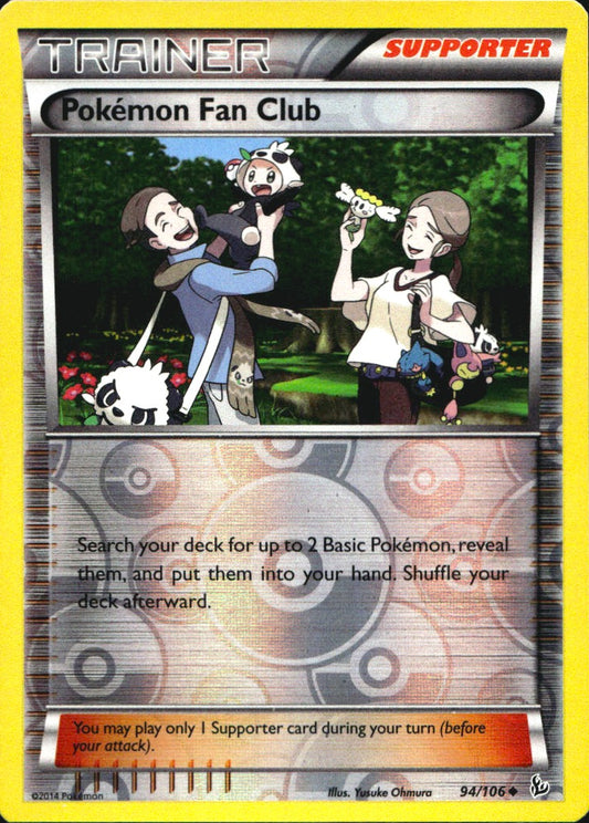 Pokemon Fan Club 94/106 Uncommon Flashfire Pokemon Reverse Holo Near Mint