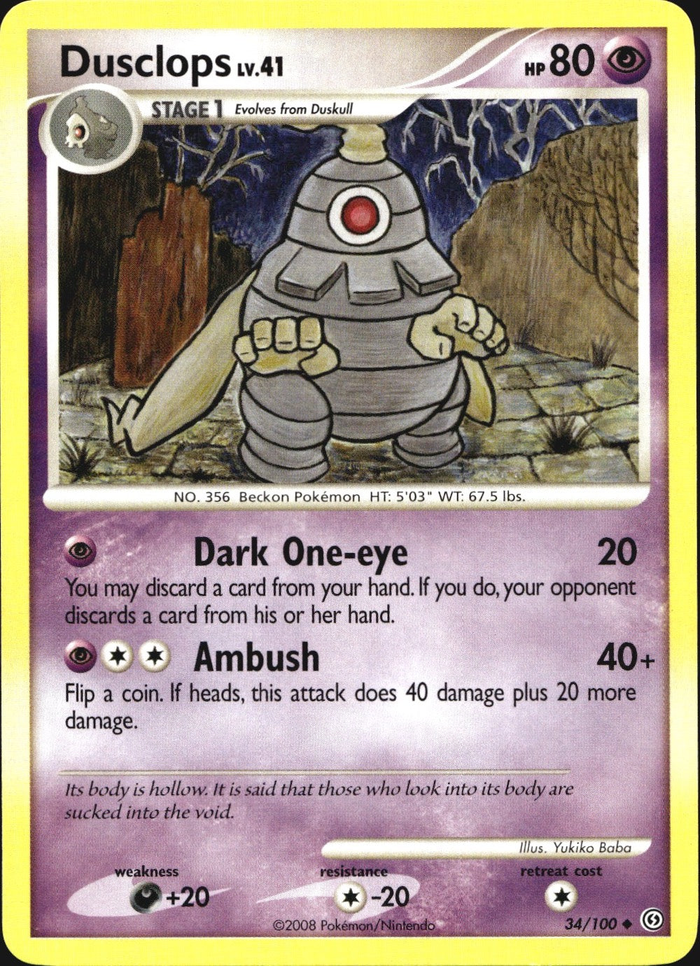 Dusclops 34/100 Uncommon Stormfront Pokemon Near Mint