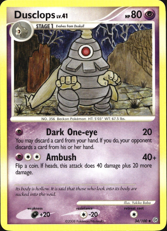 Dusclops 34/100 Uncommon Stormfront Pokemon Near Mint