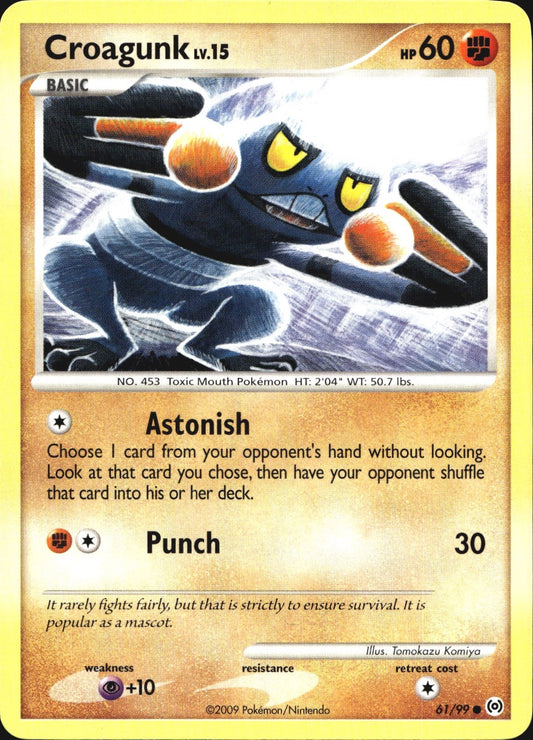 Croagunk 61/99 Common Arceus Pokemon Near Mint