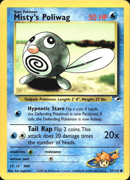 Misty's Poliwag 87/132 Common Gym Heroes Pokemon Near Mint