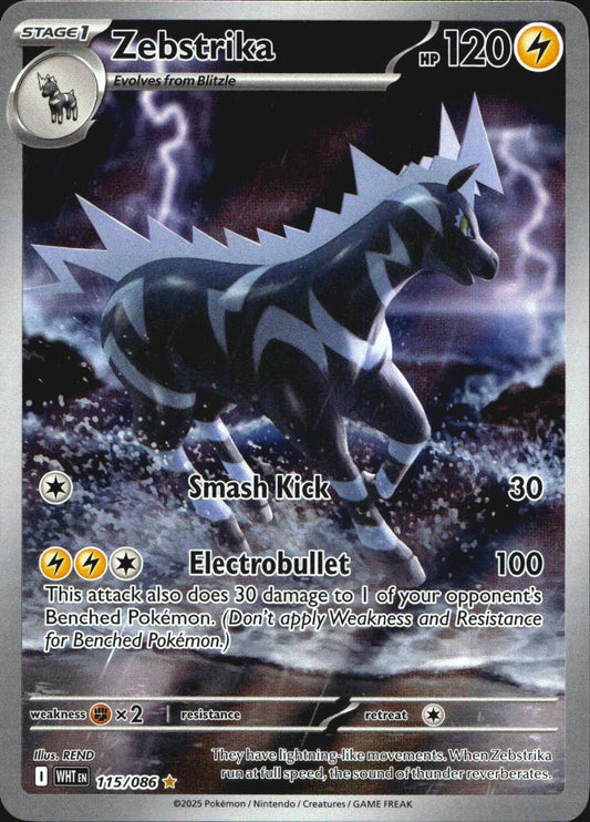 Zebstrika 115/086 Illustration Rare White Flare Pokemon Near Mint