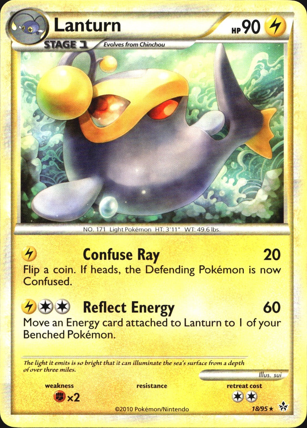 Lanturn 18/95 Rare HGSS Unleashed Pokemon Near Mint