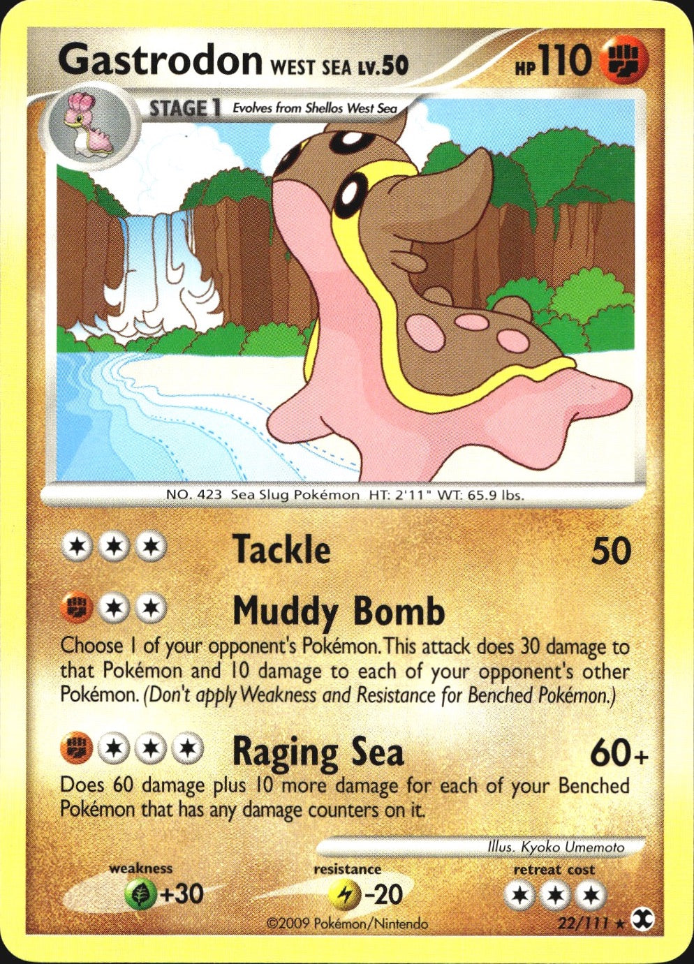 Gastrodon West Sea 22/111 Rare Rising Rivals Pokemon Near Mint