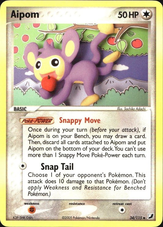 Aipom 34/115 Uncommon Unseen Forces Pokemon Near Mint