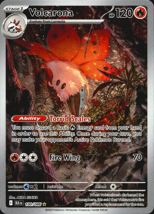 Volcarona 100/086 Illustration Rare Black Bolt Pokemon Near Mint