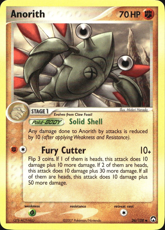 Anorith 26/108 Uncommon Power Keepers Pokemon Near Mint