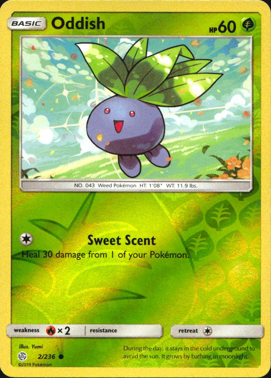 Oddish 2/236 Common Cosmic Eclipse Pokemon Reverse Holo Near Mint